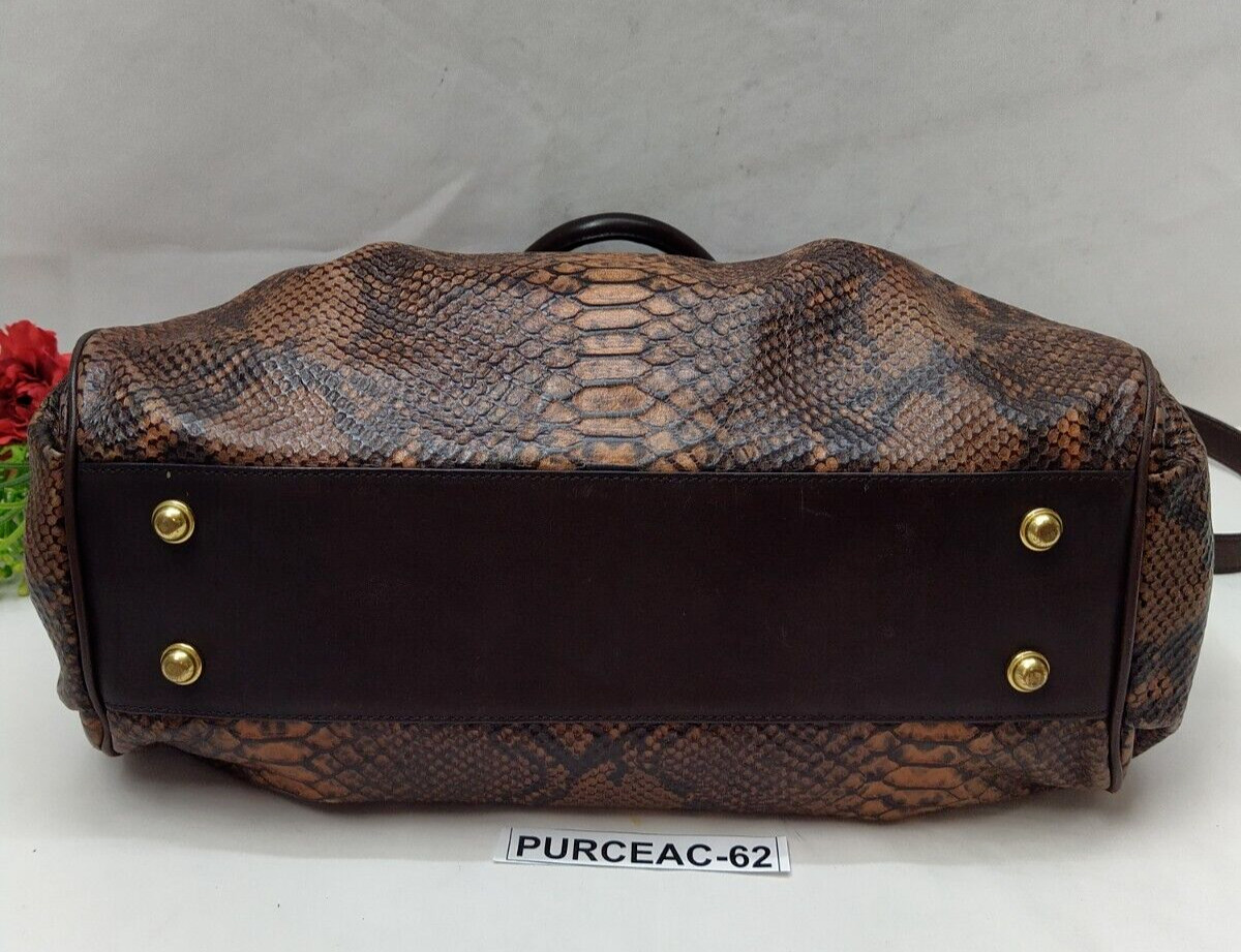 Brahmin Elisa Tortoise Brown Leather Python Embos… - image 10