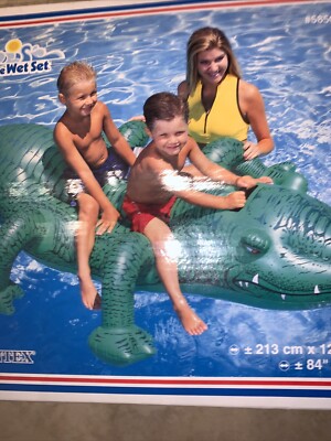 Vintage 1999 Intex 84'' Inflatable Alligator Ride-On Pool Float Rare - New in Box