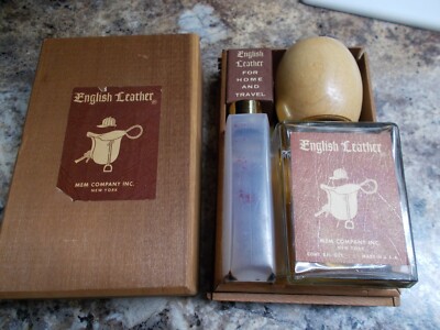 Vintage English Leather Home & Travel Box Set, Preowned, see Description