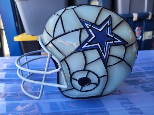 Dallas Cowboys light up helmet accent Lamp bradford exchange stained glass look - Picture 3 of 4