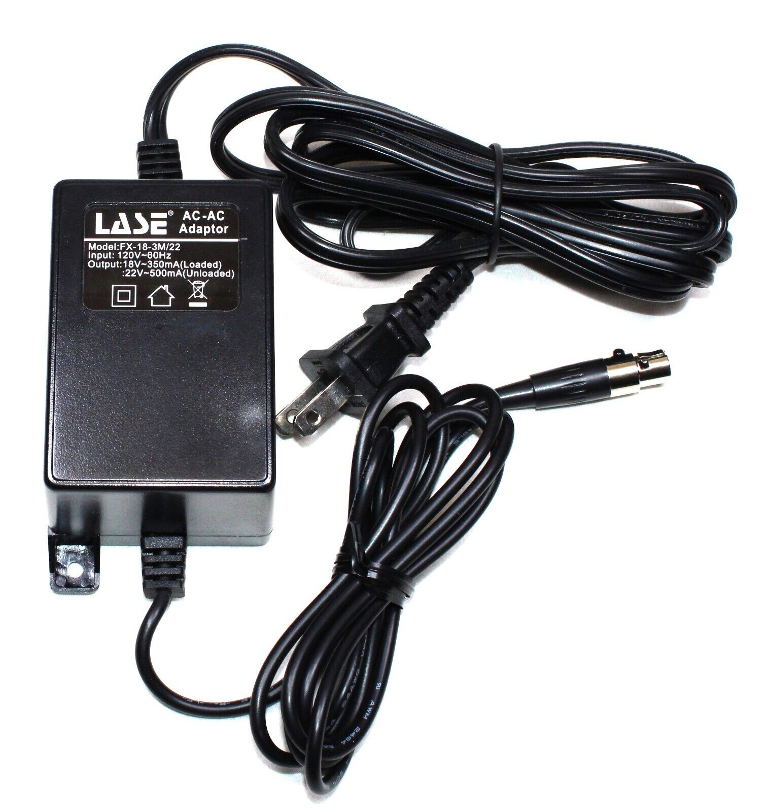 Replacement Power Supply for HARBINGER L502, L802, L1202, L1402 Mixer Mini 3 Pin