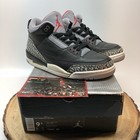 2001 Nike Air Jordan Retro III Black Cement BC3 Cracked Tabs 136064 001 Sz 9.5