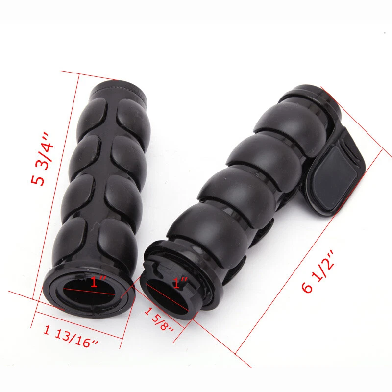 1" Black Motorcycle Handle Bar Hand Grips For Harley Davidson Road King Dyna US - Image 4 of 4