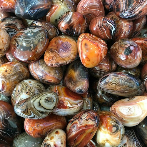 Natural 4-5cm Agate Sardonyx Banded Crystal Mineral Fossil Tumbled Gemstones