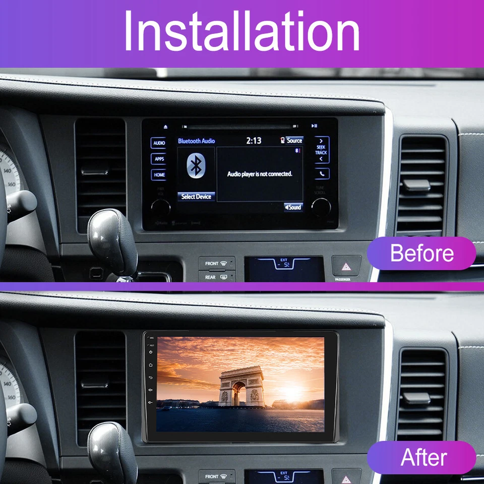 Rádio de navegação GPS para Toyota Sienna 2015-2018 carro estéreo Apple Carplay Android 13 - Imagem 2 de 4