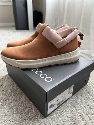 New Women's ECCO Solice Ankle Boots Hidromax Waterproof Leather Gravel 420173