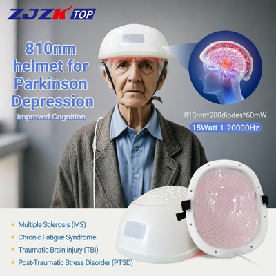 ZJZKTOP 810nm Depression Neuro Feedback Brain Training Red Light Therapy Helmet