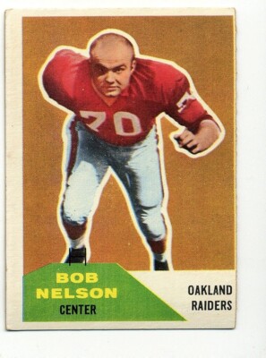 1960 FLEER OAKLAND RAIDERS BOB NELSON #83 MC ROOKIE CARD 