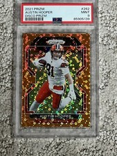 PSA 9 MINT 2021 PRIZM FOOTBALL CARD ORANGE DISCO AUSTIN HOOPER CLEVELAND BROWNS