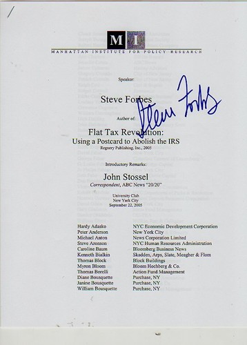Steve Forbes Autograph Program from 2005 Institute Event - Picture 2 of 2