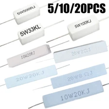 5/10/20PCS 5W/10W/20W Ceramic Cement Power Wirewound Resistance Resistors