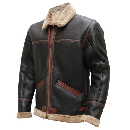 B3 RAF US Nav Mens Bomber Flying Aviator Fur Irvin Shearling Leather Jacket - Picture 3 of 5