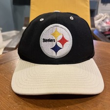 Vtg 90s Pittsburgh Steelers NFL Twins Enterprise Snapback Hat Black Grey Nice