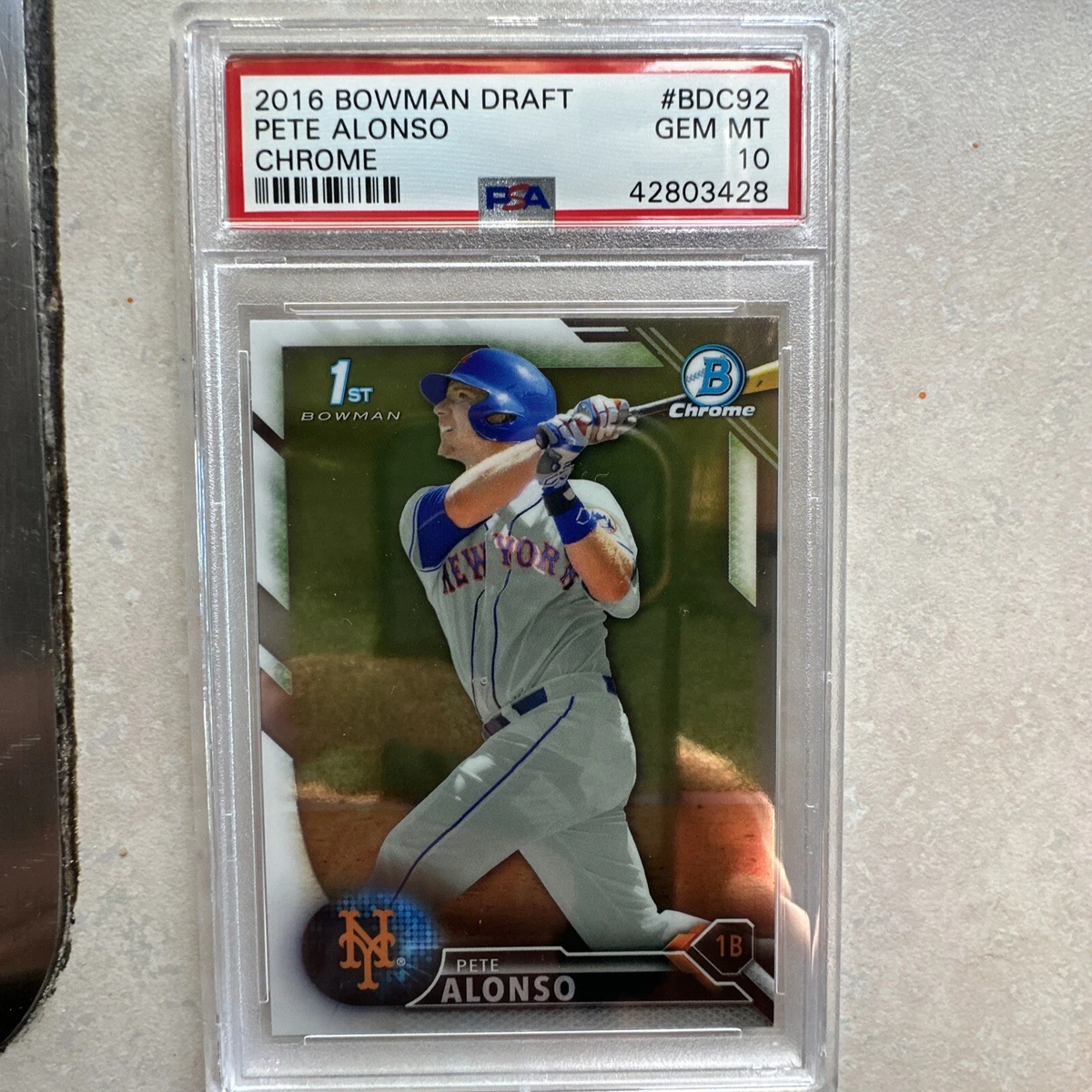 Pete Alonso 2016 Bowman Draft #BDC-92 Chrome (1st) PSA 10