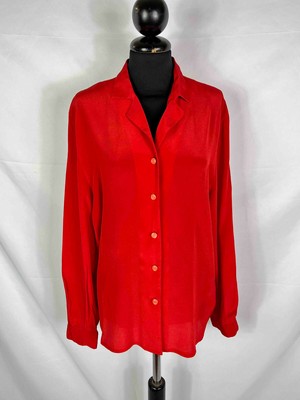 Chemise Vintage Trussardi Années 80 - Coton Fleuri - Taille L (46) - Occasion Bon état