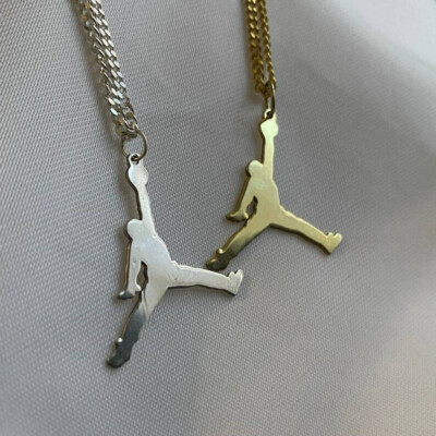 NEW Michael Jordan Jumpman 23 Basketball SILVER Chain Necklace