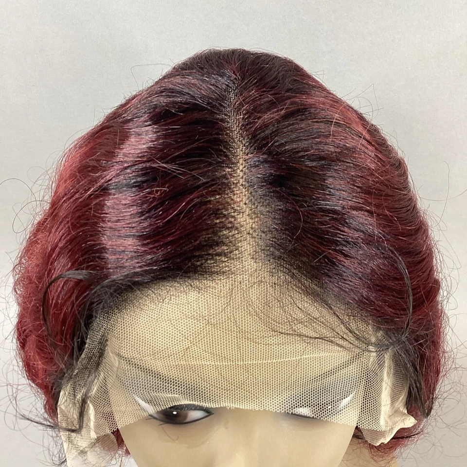 Peluca de encaje sintético Fabiola ondulada #DR2/vino canela Foto 3 de 4