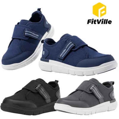 FitVille Mens Diabetic Shoes Extra Wide Fit Trainers Adjustable for Swollen Feet - Image 1 of 4
