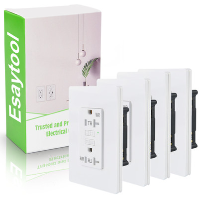 4PK Slim 15A 15mp GFCI Outlet Wall Receptacle Tamper Resistant TR WR ETL-listed