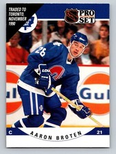 1990 Pro Set 530 Aaron Broten Toronto Maple Leafs