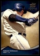 2009 Upper Deck Icons 3 Adrian Gonzalez San Diego Padres Baseball Card