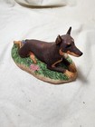 Charmstone Cast Marble Dobermann Dog Sculpture Figurine by Earl Sherman