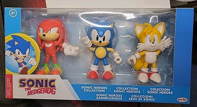 JAKKS Sonic the Hedgehog Heroes Collection 3 pack w/ Knuckles & Tails NEW..