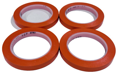 4 X Roll 3M 471 Orange Fine Line Vinyl Tape 1/2'' x 36 yd, 5.2mil