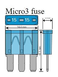 Micro3 Blade Fuse 30 Pack Assortment 5A 10A 15A 20A 25A 30A Auto Car Van Bike - Picture 2 of 2