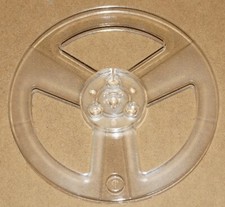 VINTAGE EMPTY CLEAR / MATTE PLASTIC TAKE UP REEL 7"x 1/4"