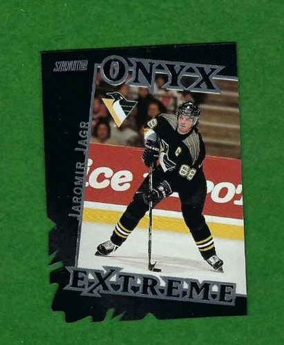 1999 00 Stadium Club Onyx Extreme Jaromir Jagr Die cut Pittsburgh Penguins #OE1