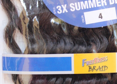 SHAKE-N-GO FREETRESS BRAID 3X SUMMER DEEP 18” COLOR 4 BUNDLE PACK OF 3 - Picture 3 of 3