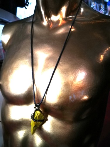 Uncut Gemstone Spirit Guide Nature Magic Power Amulet Raw Stone Horned Witch Bib - Picture 5 of 24