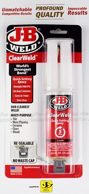 J-B WELD 50112 CLEAR WELD - SCHNELL ABBINDENDE EPOXID FLIESE GLAS HOLZ KERAMIK KUNSTSTOFF