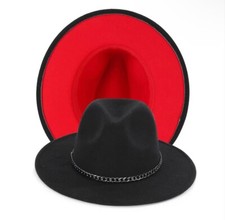 FEDORA Wide Brim Wool Felt Panama-Adult Cap Hat Casual Jazz Cap for Men Women