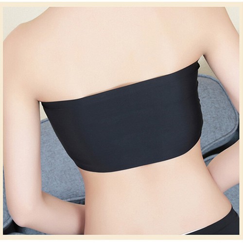 Wome Tube Top Strapless Black Bandeau Sleeveless Sports Bra Underwear Wrap Chest - Picture 10 of 10