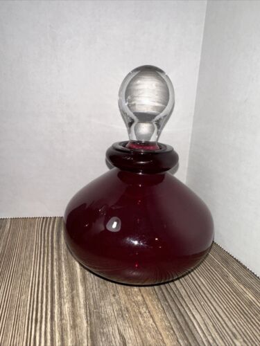 Bottiglia Vetro Rosso Vanità Bagno con Tappi Vetro Trasparente Set di 3 Bottiglie Profumo - Foto 6 di 7