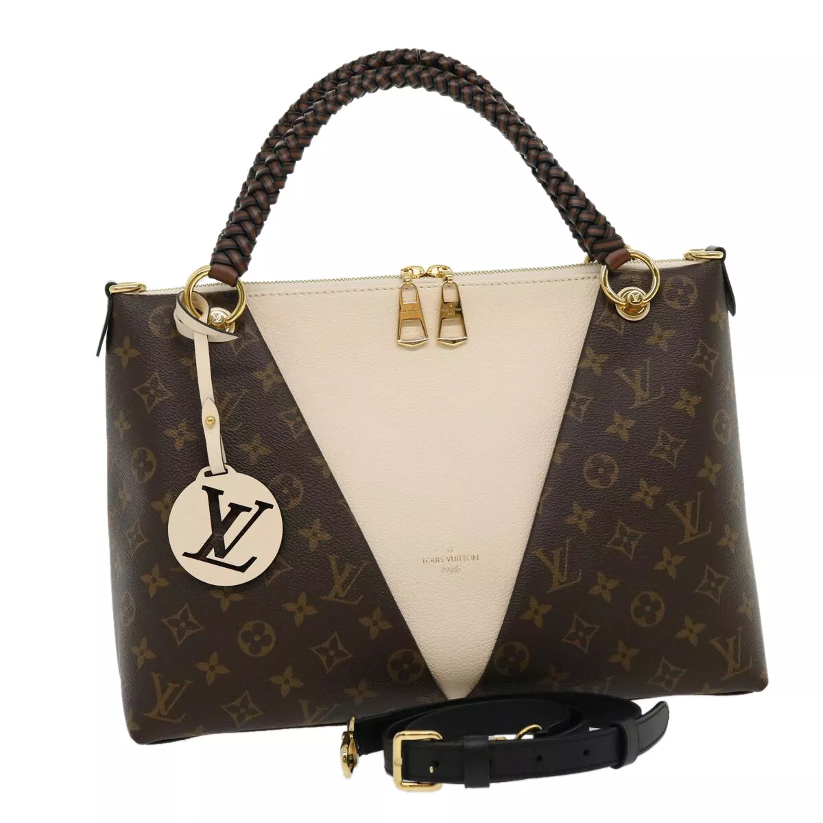 LOUIS VUITTON Monogram V Tote MM Tote Bag 2way M45273 LV Auth