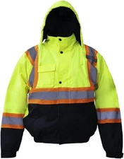 Premium High Visibility Hi Vis Reflective Fleece Lined Waterproof Safety Jacket