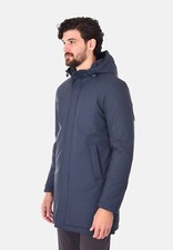 Parka Uomo Invernale Impermeabile con Cappuccio Giubbotto Lungo Imbottito Slim 