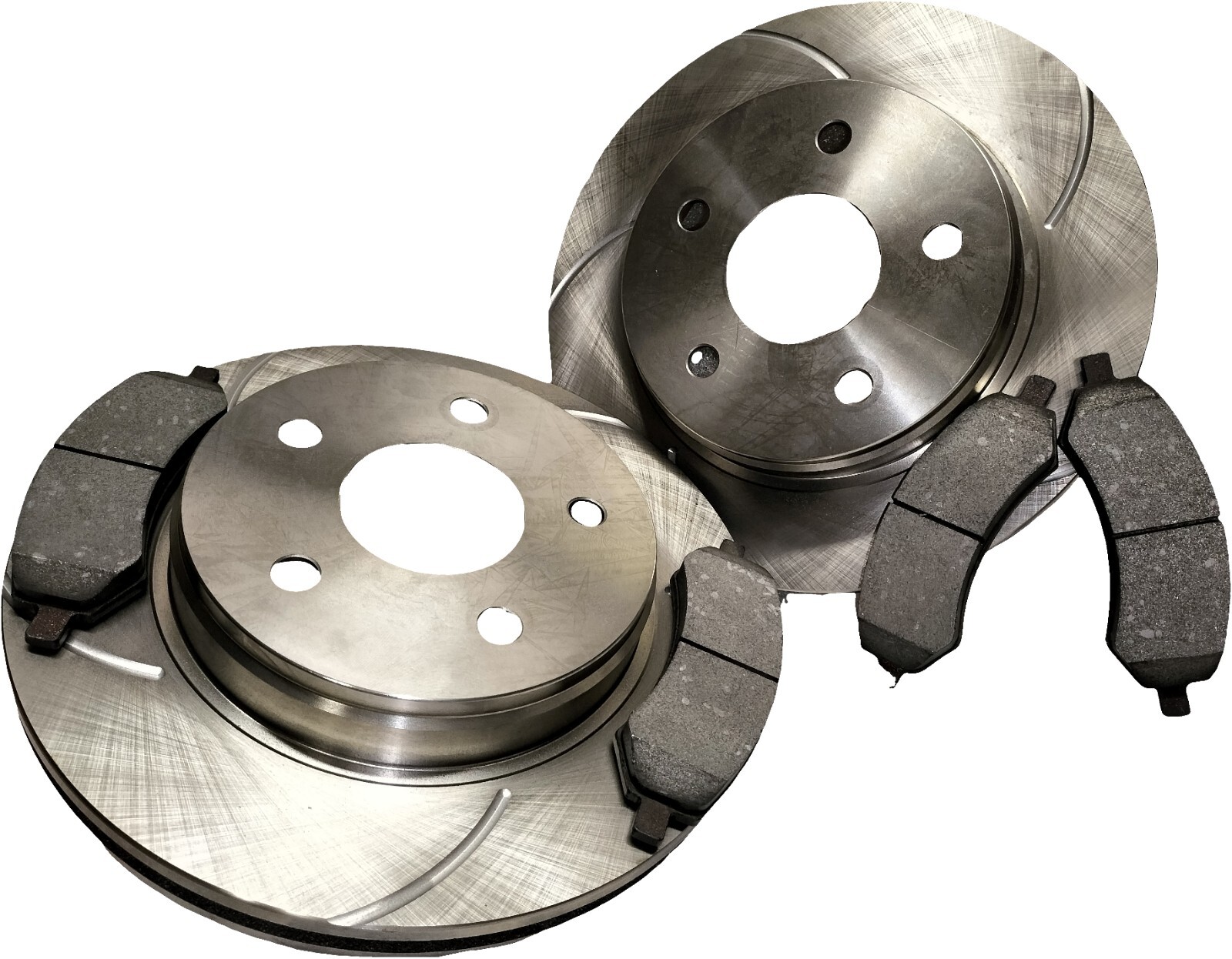 Slotted Brake Discs + Brake Pads Front For Dodge Ram 1500 2002-2005