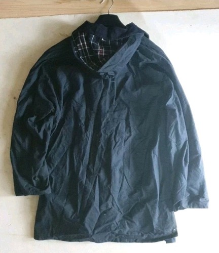 BRITISH CLOTHING CO Waxed Jacket Coat Mens M Blue Waxed Cotton Made In England  - Picture 2 of 8