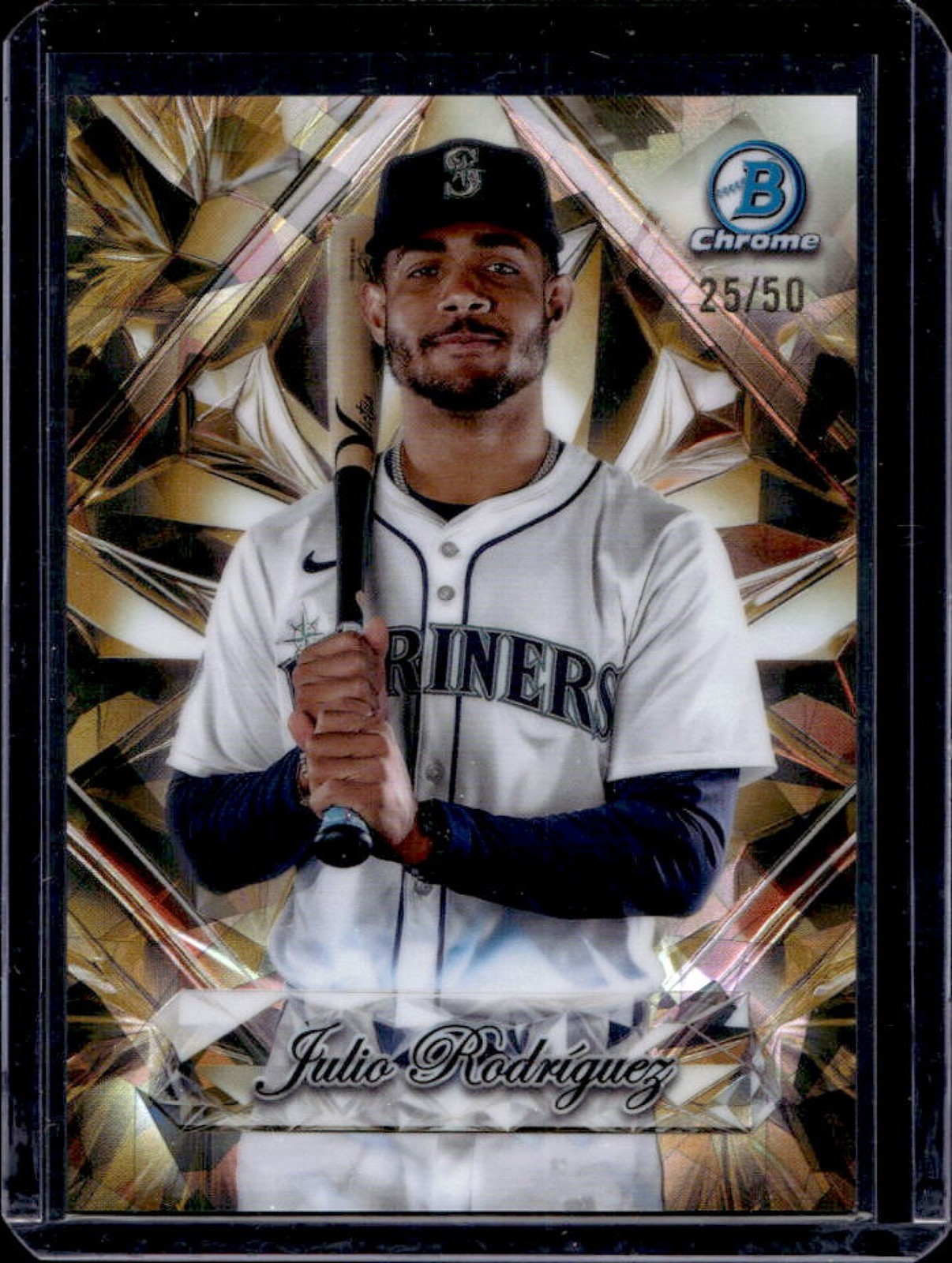 2025 Bowman Chrome Sapphire Julio Rodriguez Selections Gold Refractor #/50