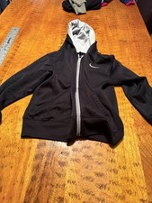 Nike Hoodie Youth Medium BLACK Full Zip Fit THERMA SZ M YOUTH A14