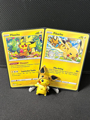 Pokémon TCG Lost Origin   Pikachu    2 Karten + Figur Deutsch