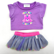 Build A Bear Paw-sitive Vibes Only Cat Unicorn Top Tulle Tutu Skirt Teddy Outfit