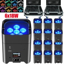6x18W RGBWA UV Battery Powered Wireless Stage Par Light DMX Par Can Uplighting