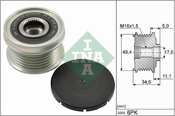 Neu - Schaeffler Ina 535015510 Generatorfreilauf FüR Audi Seat Skoda Vw-image