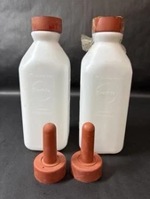 2 Manna Pro Suckle Calf Milk Replacer Bottles & 4 Nipples Never Used 