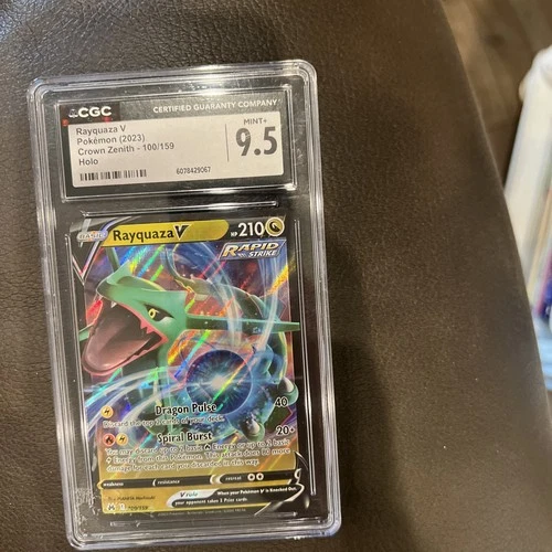 Pokemon Crown Zenith 2023 Rayquaza V Holo #100/159 - CGC 9 MINT